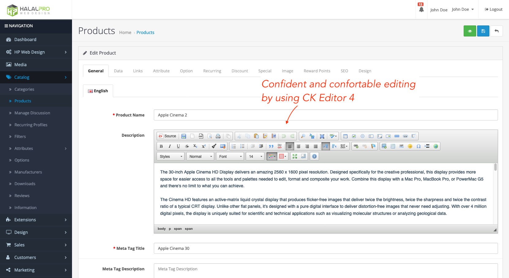 ck editor 4 for opencart